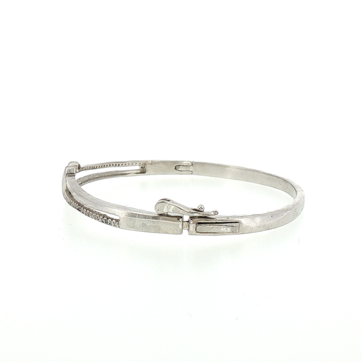 Silver Heart Bangle Bracelet