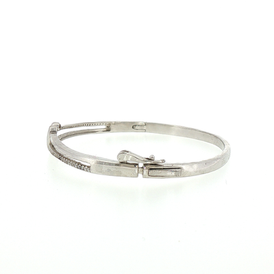 Silver Heart Bangle Bracelet