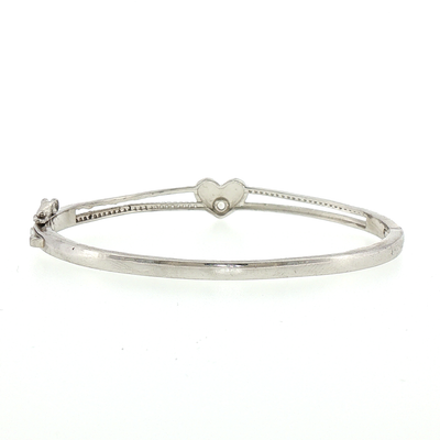 Silver Heart Bangle Bracelet