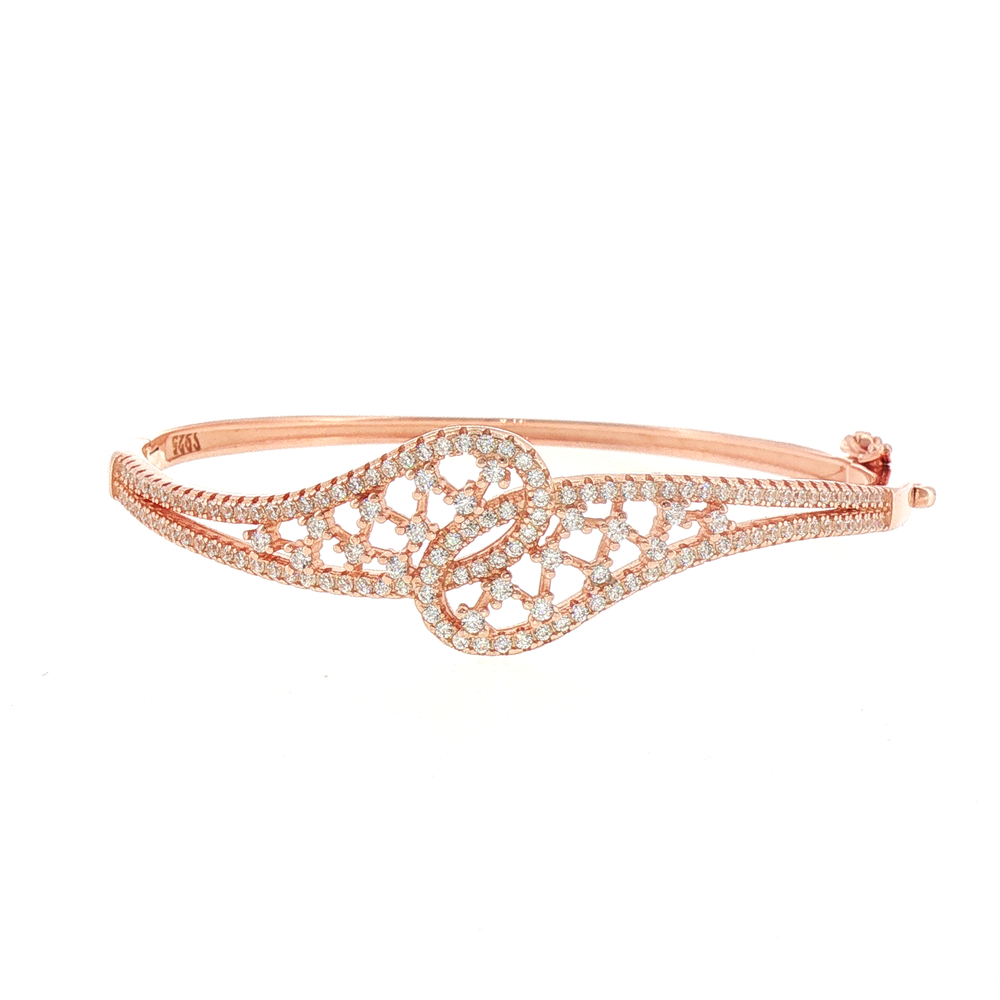 Rose Gold Filigree Lattice Bangle Bracelet