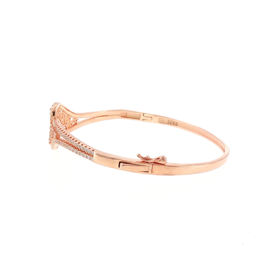 Rose Gold Filigree Lattice Bangle Bracelet