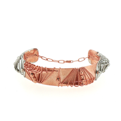 Rose Gold Wire-Wrapped Cuff Bangle