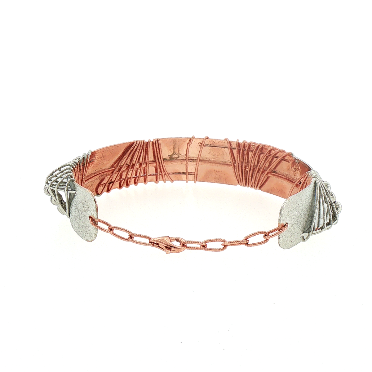 Rose Gold Wire-Wrapped Cuff Bangle