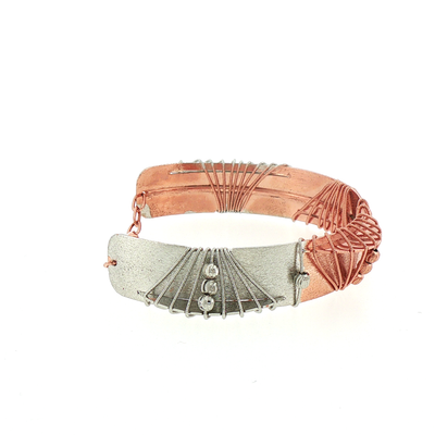 Rose Gold Wire-Wrapped Cuff Bangle