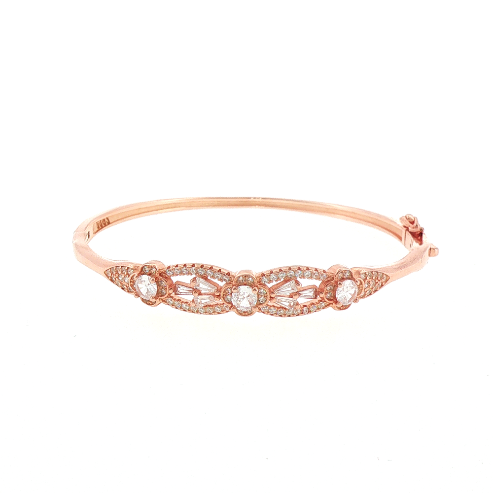 Rose Gold Vintage-Inspired Bangle Bracelet