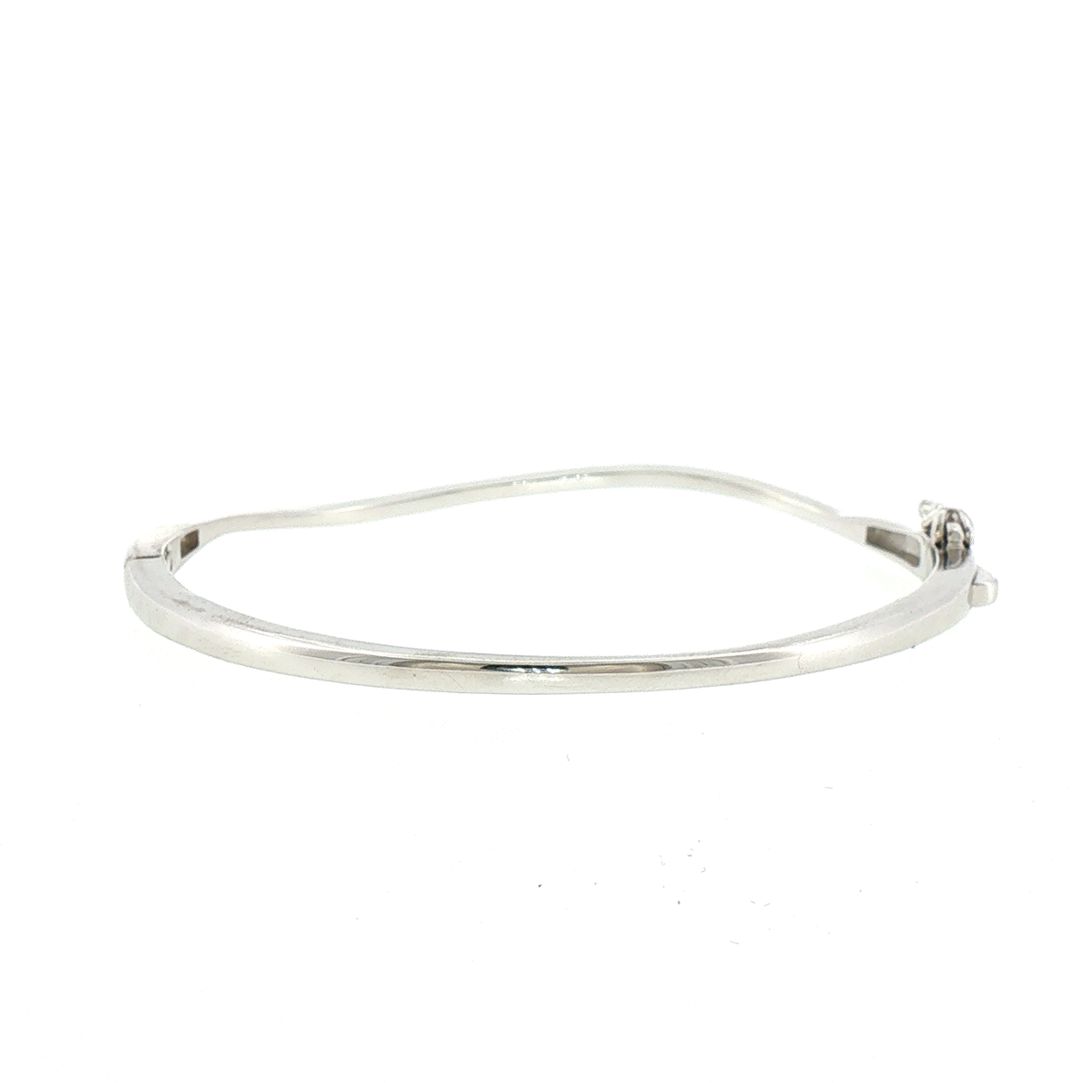 Silver Minimalist Wavy Pave Line Bracelet