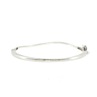 Silver Minimalist Wavy Pave Line Bracelet