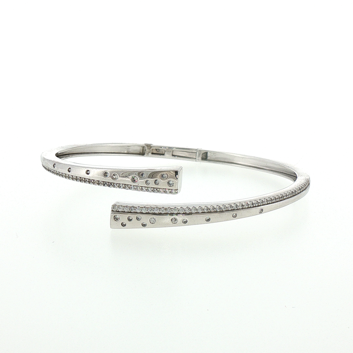 Silver Starlight Bypass Cuff Bracelet