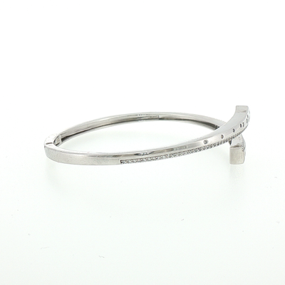 Silver Starlight Bypass Cuff Bracelet