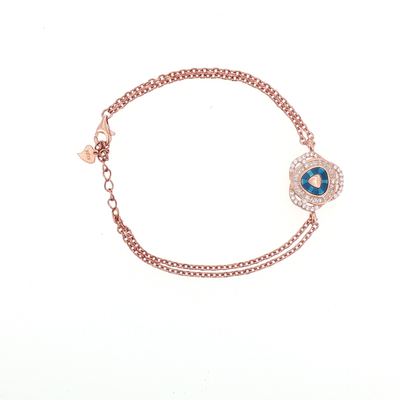 Rose Gold Royal Blue Sapphire Chain Bracelet
