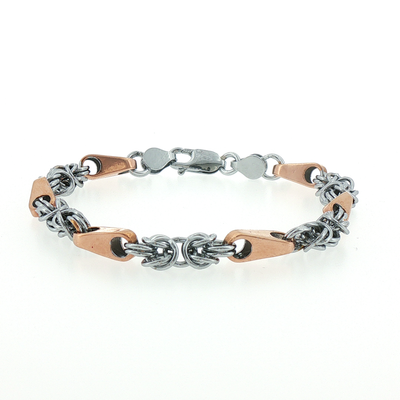 Two-Tone Rose Gold Link Chain Bracelet