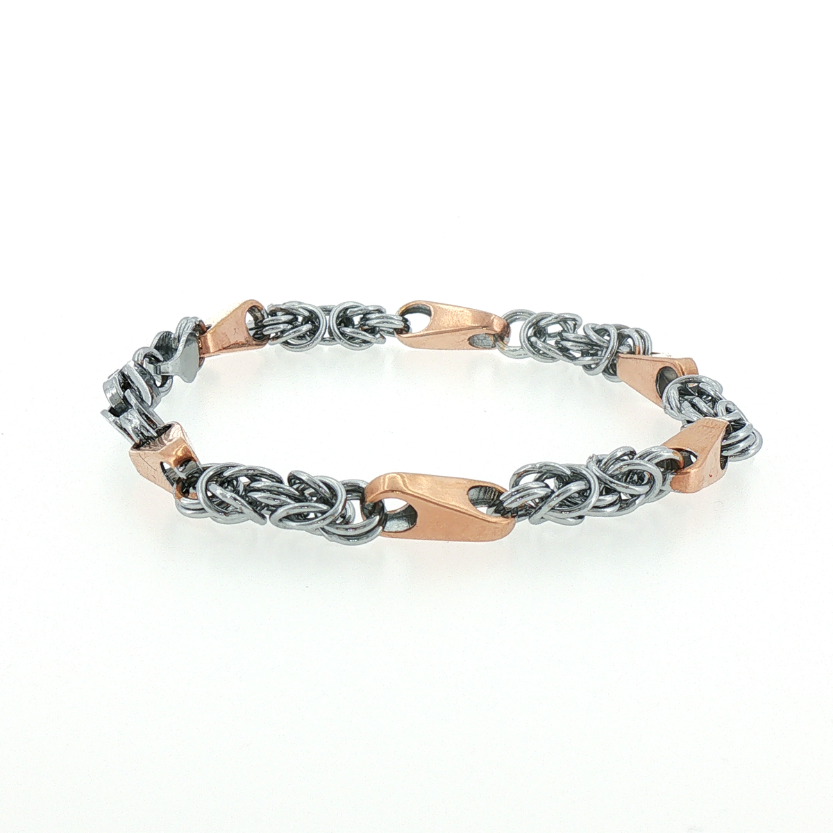 Two-Tone Rose Gold Link Chain Bracelet