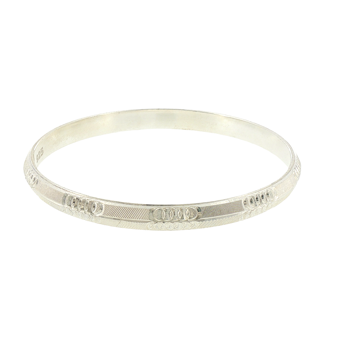 Silver Engraved Patterned Bracelet