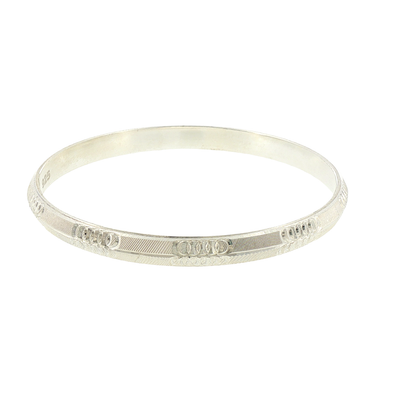 Silver Engraved Patterned Bracelet