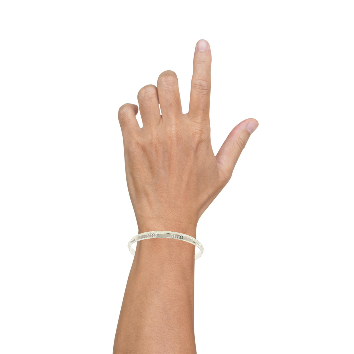 Silver Engraved Patterned Bracelet