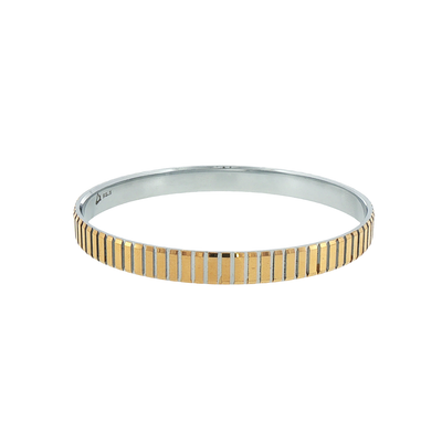Two-Tone Fluted Textured Silver Bracelet