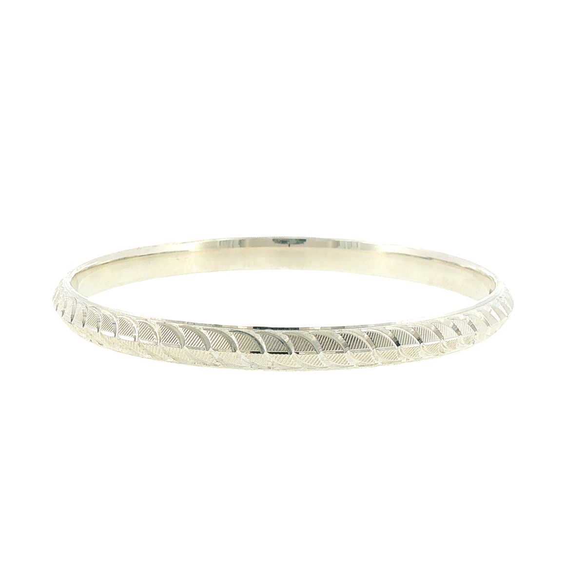 Silver Textured Engraved Bracelet