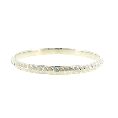 Silver Textured Engraved Bracelet