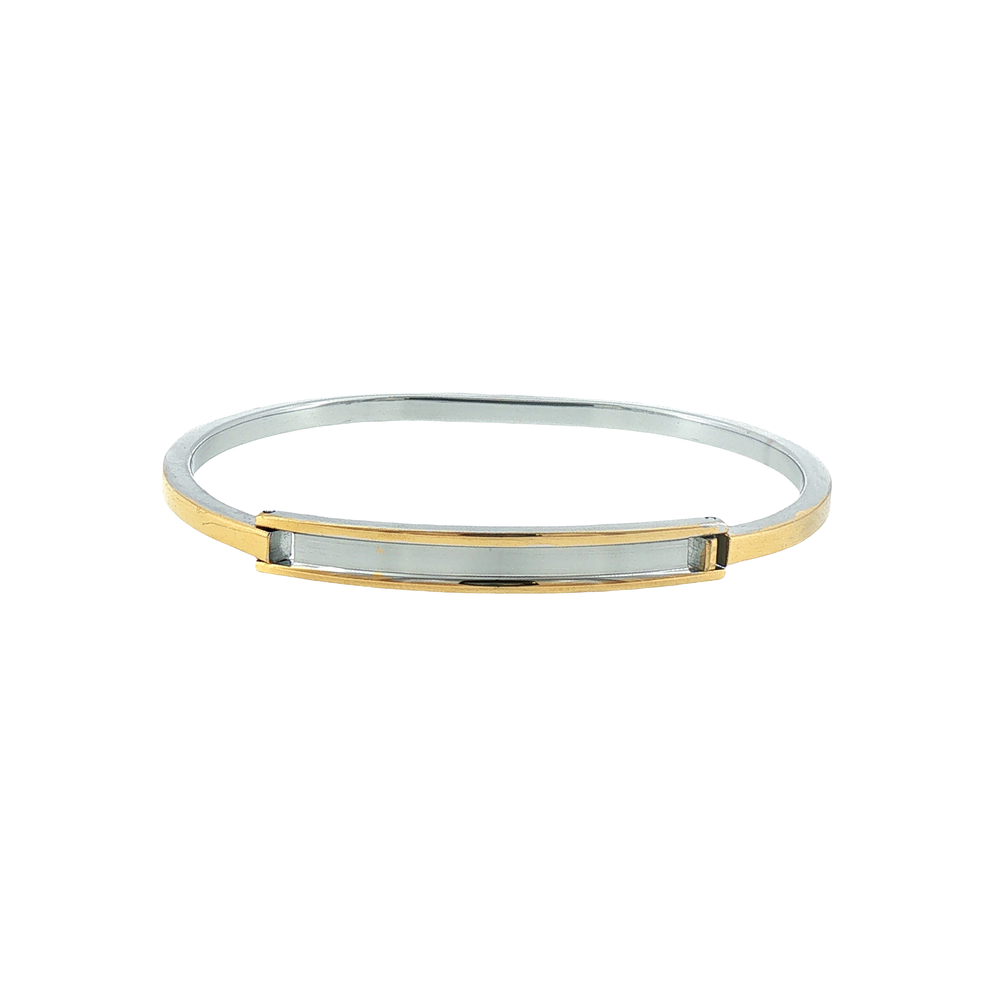 Silver & Golden Plated Modern Bar Bracelet