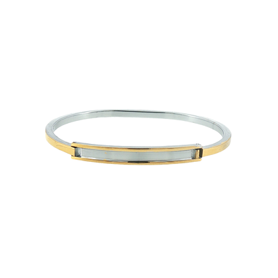 Silver & Golden Plated Modern Bar Bracelet