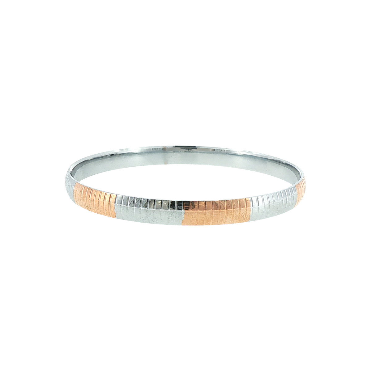 Silver Two-Tone Textured Bracelet