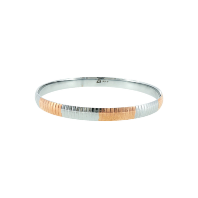 Silver Two-Tone Textured Bracelet