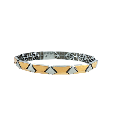 Silver Geometric Link Chain Bracelet