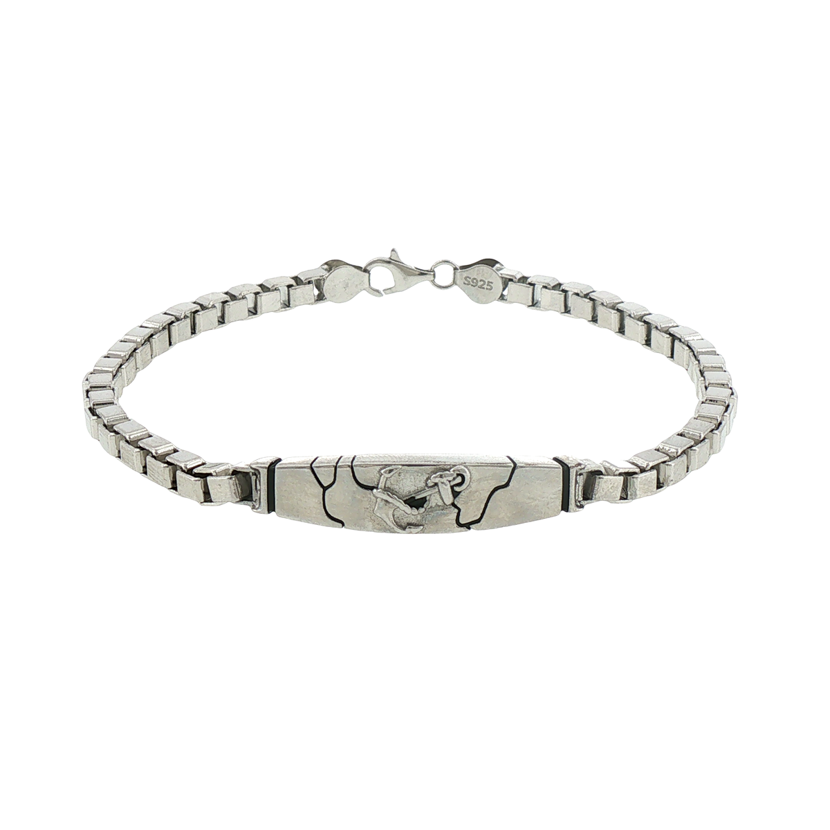 Silver Anchor Motif Chain Bracelet