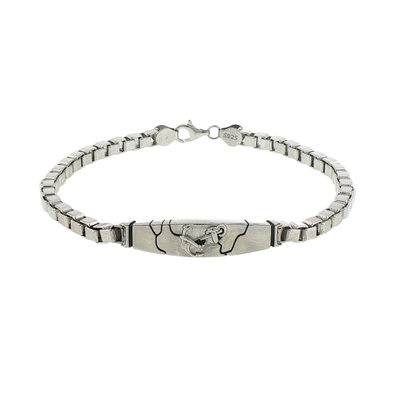 Silver Anchor Motif Chain Bracelet
