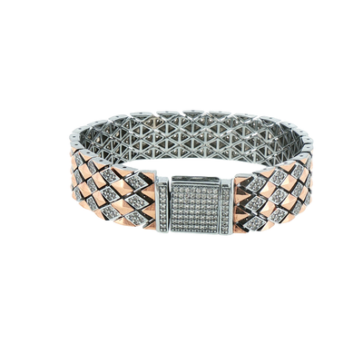 Silver Geometric Striking Chain Bracelet