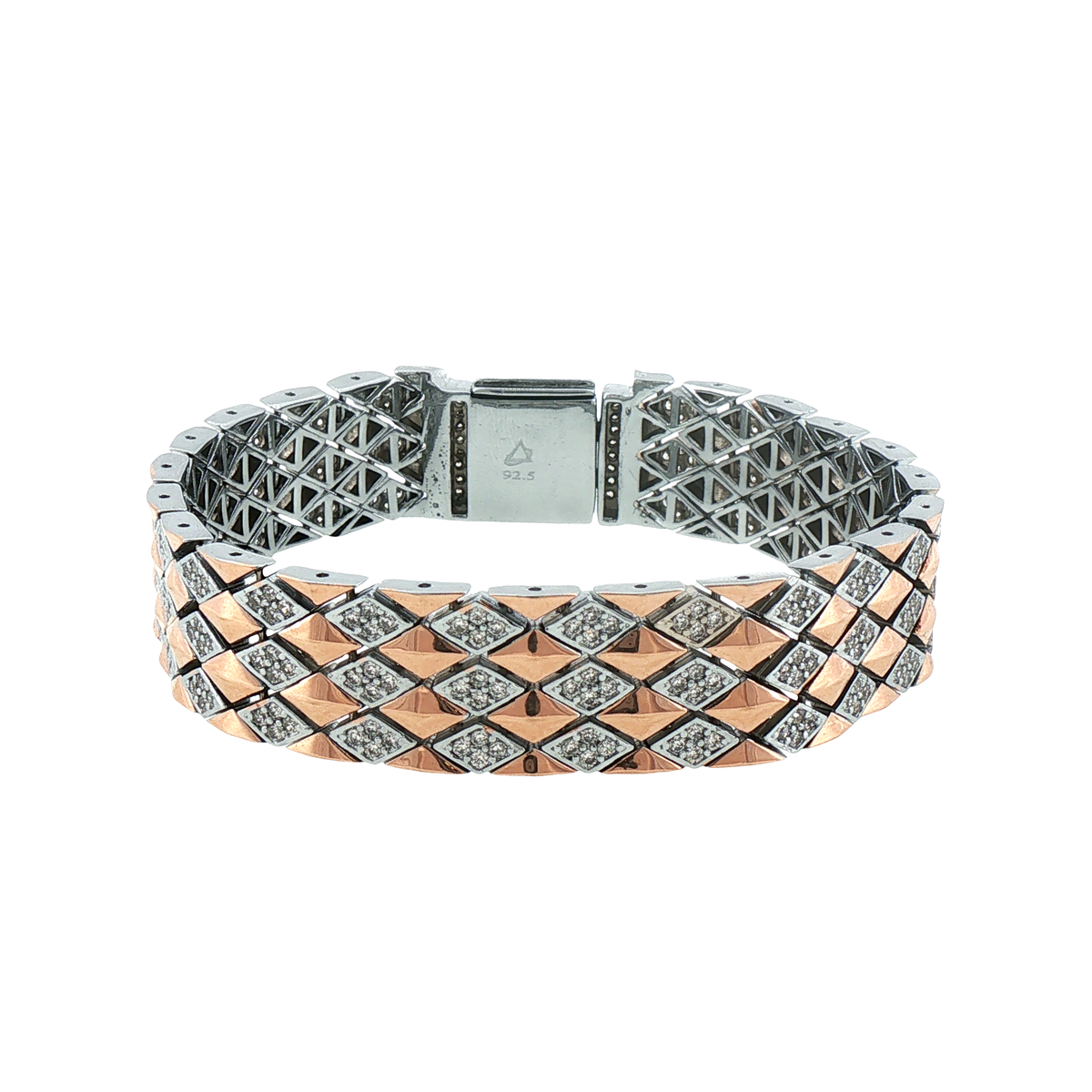 Silver Geometric Striking Chain Bracelet