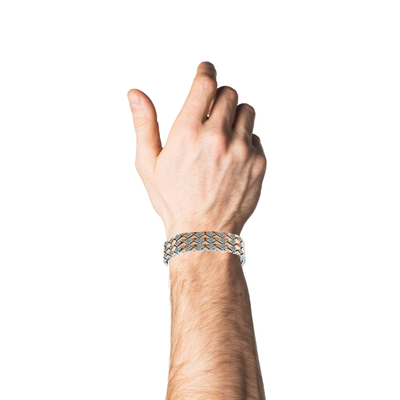 Silver Geometric Striking Chain Bracelet