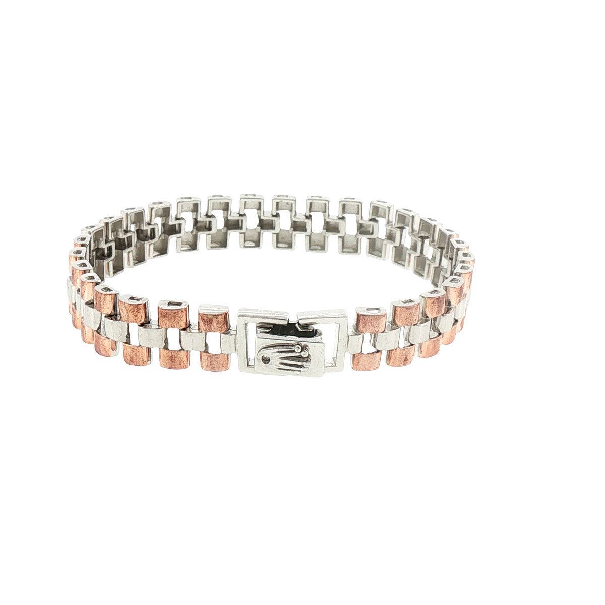 Two-Tone Rose Gold Link Chain Bracelet
