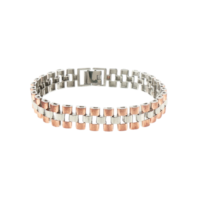 Two-Tone Rose Gold Link Chain Bracelet