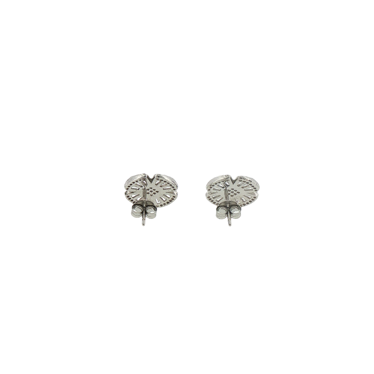 Silver Floral Cluster Stud Earrings