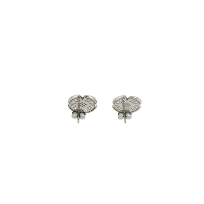 Silver Floral Cluster Stud Earrings