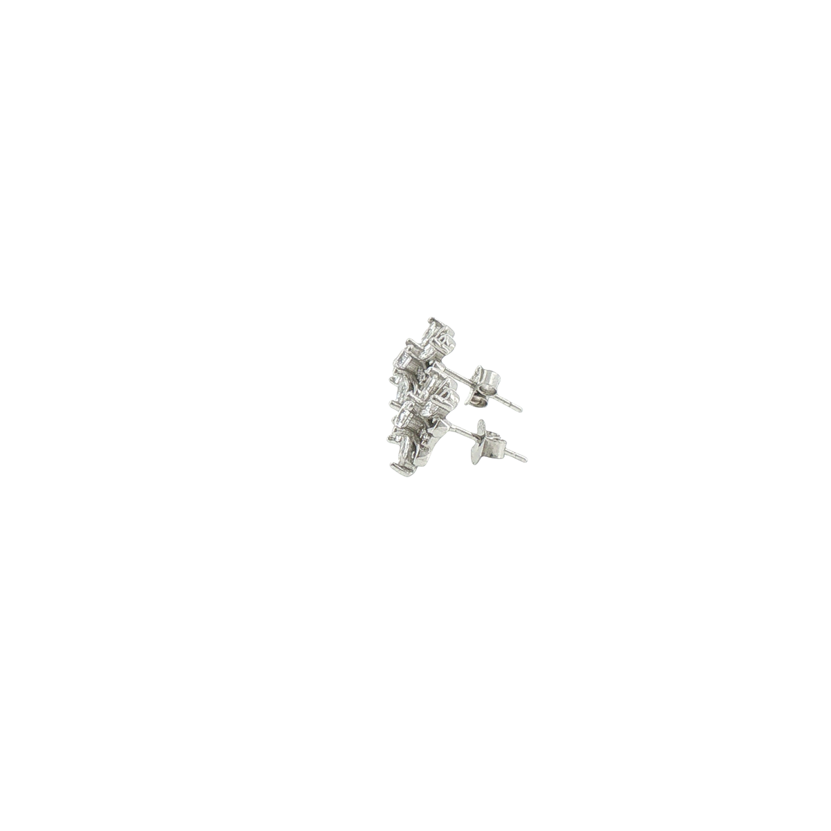 Silver Filigree Cross Stud Earrings