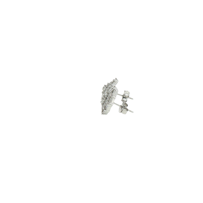 Silver Geometric Cluster Stud Earrings
