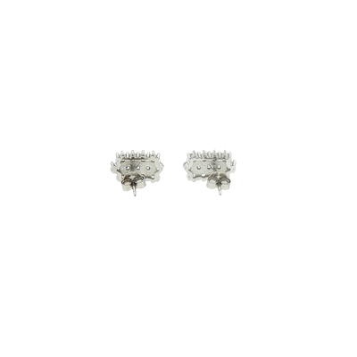 Silver Stone Cluster Stud Earrings