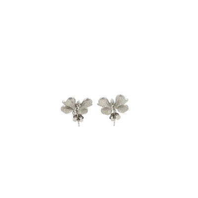 Silver Stone Butterfly Stud Earrings