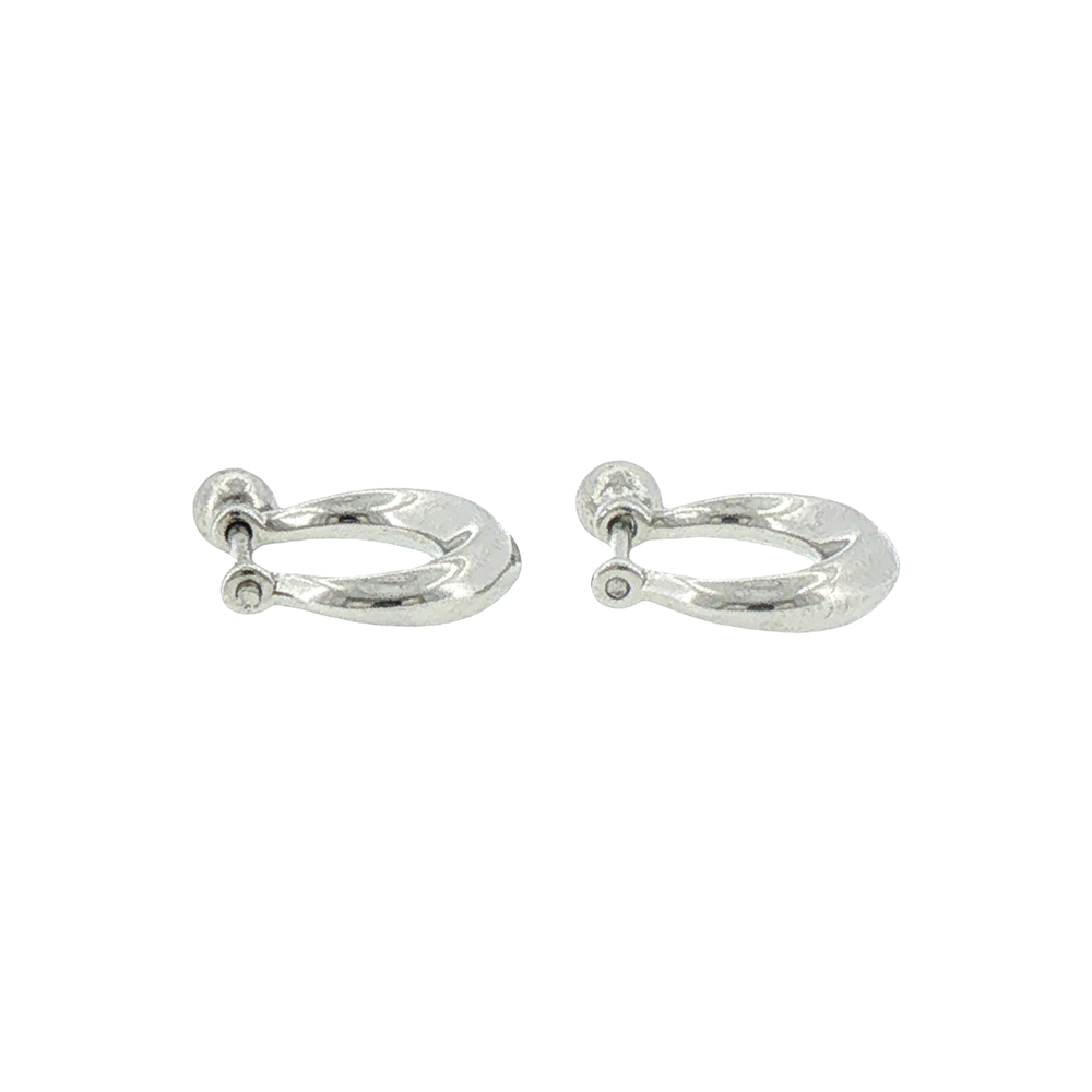 Silver Bezel-Set Hoop Earrings