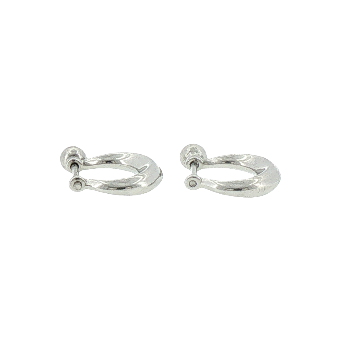 Silver Bezel-Set Hoop Earrings