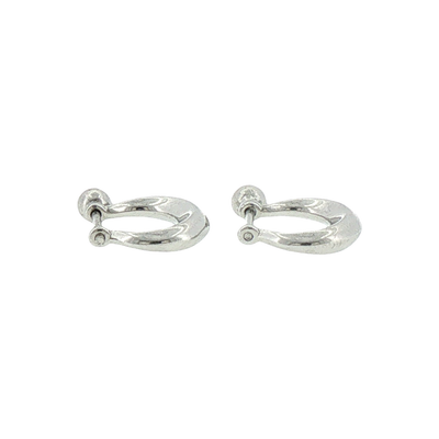Silver Bezel-Set Hoop Earrings