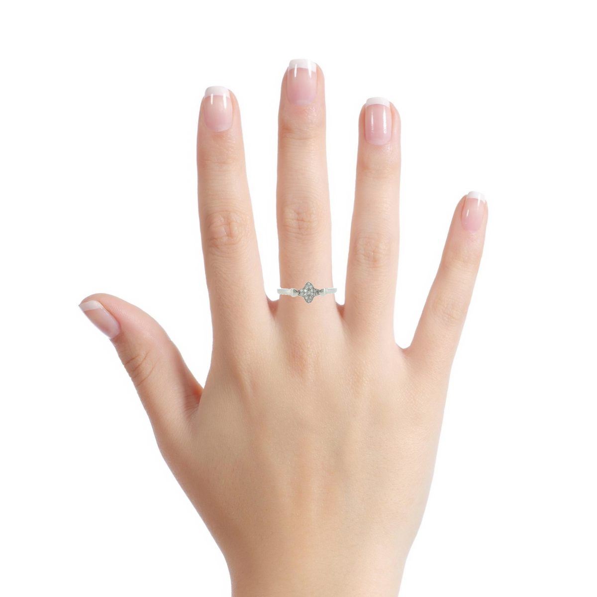 Silver Quatrefoil Multistone Ring