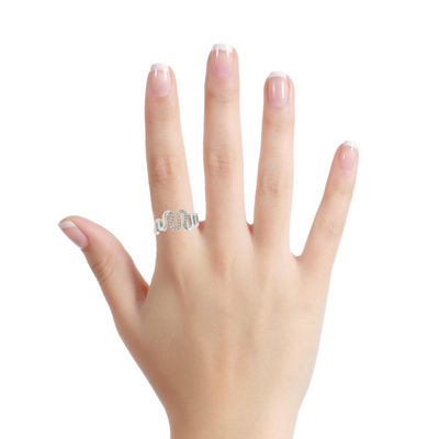 Silver Stone Wave Ring