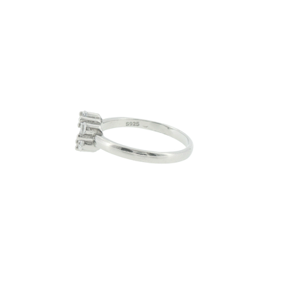Silver Floral Cluster Ring