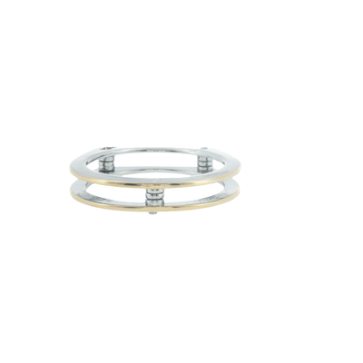 Silver Modern Architectural Double Band Ring