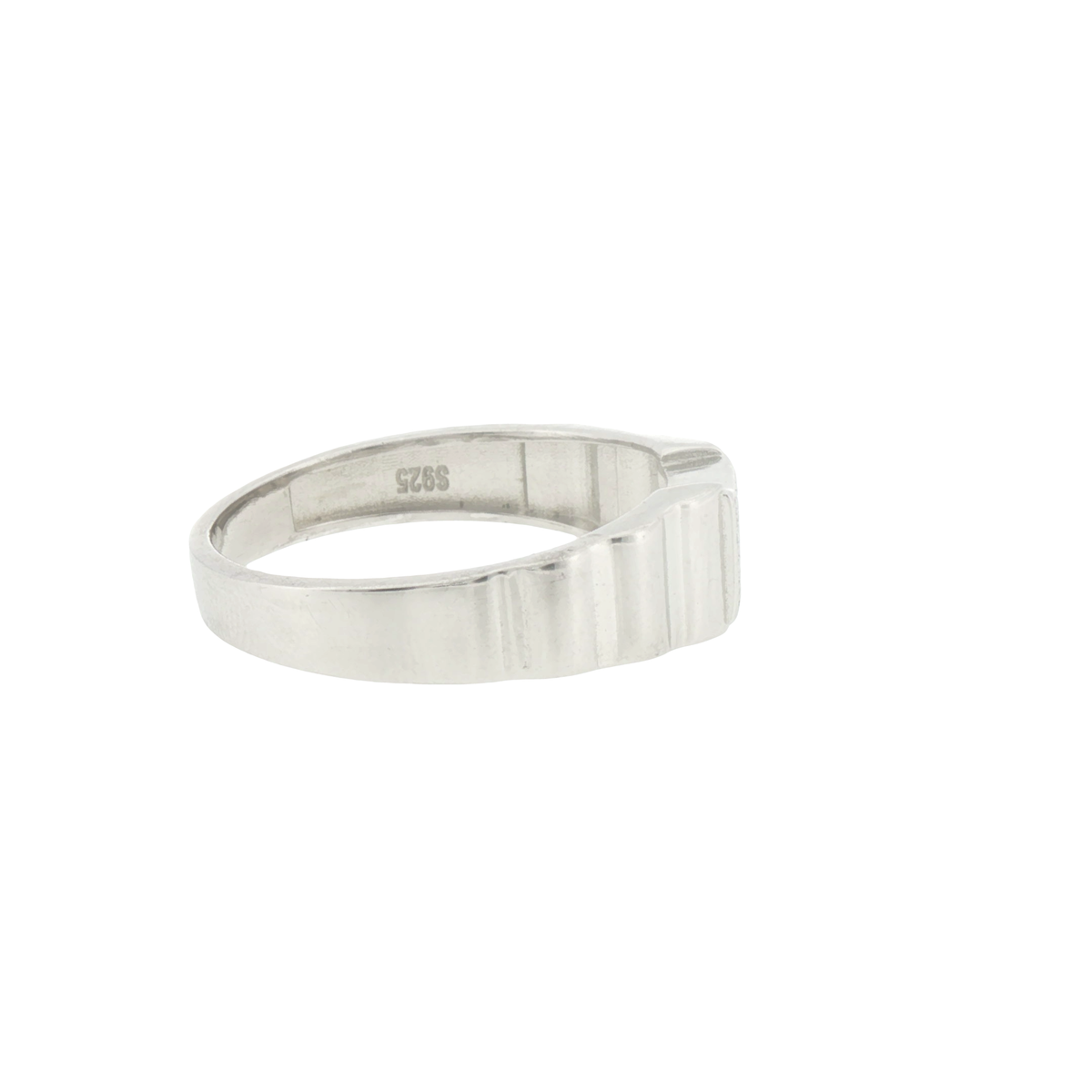 Silver Stone Cluster Signet Ring