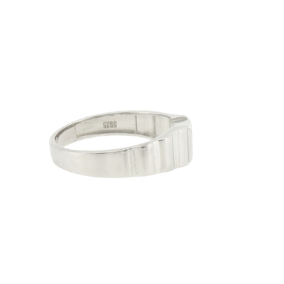 Silver Stone Cluster Signet Ring