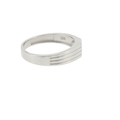 Silver Stone Cluster Square Signet Ring